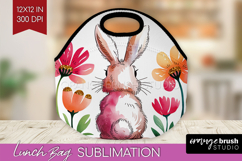 Easter Lunch Bag - Floral Easter Lunch Bug PNG Sublimation Product Image 1