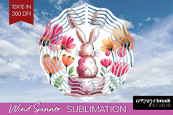 Easter Wind Spinner Sublimation PNG - Floral Easter Round Product Image 1