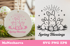 Spring Blessings Easter Bunnies SVG | Christian Sublimation Product Image 1