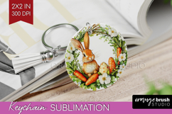 Easter Keychain PNG - Floral Easter Keychain Sublimation Product Image 1