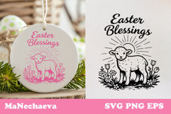 Christian Easter SVG Sublimation | Easter Blessings Lamb Product Image 1