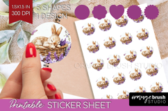 Easter Round Sticker - Floral Easter Printable Sticker Sheet Product Image 1