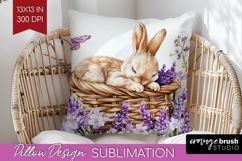 Easter Pillow Sublimation - Floral Easter Pillow Cover PNG Product Image 1