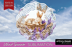Easter Wind Spinner Sublimation PNG - Floral Easter Round Product Image 1