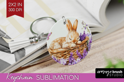 Easter Keychain PNG - Floral Easter Keychain Sublimation Product Image 1