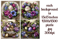 Easter Backgrounds, Easter Card, Bunny, Easter Flowers, s1 Product Image 2