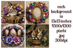 Easter Backgrounds, Easter Card, Bunny, Easter Flowers, s3 Product Image 2
