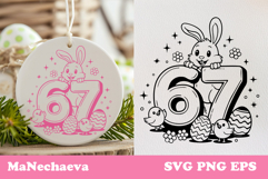 Easter Bunny 67 SVG Design | Spring Number Sublimation Product Image 1