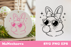 Easter Bunny with Bubble Gum SVG | Cute Spring Sublimation Product Image 1