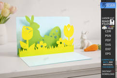 Easter 3D Layered Card SVG | Paper Pop Up Easter Bunny Card Product Image 1