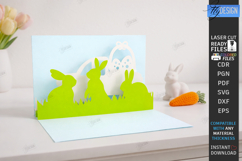 Easter 3D Layered Card SVG | Paper Pop Up Easter Bunny Card Product Image 1