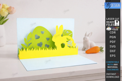 Easter 3D Layered Card SVG | Paper Pop Up Easter Bunny Card Product Image 1