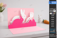 Easter 3D Layered Card Bundle | Pop Up Easter Bunny Card SVG Product Image 3