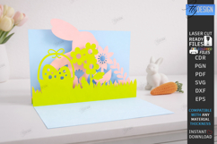 Easter 3D Layered Card SVG | Paper Pop Up Easter Bunny Card Product Image 1