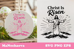 Christian Easter SVG | Christ Is Risen Sublimation Design Product Image 1