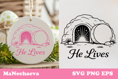 Christian Easter SVG | He Lives Resurrection Sublimation Product Image 1