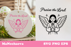 Christian Easter SVG | Praise the Lord Angel Sublimation Product Image 1