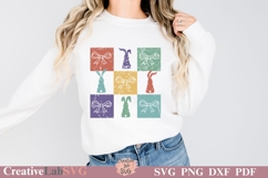 Easter Coquette Bow SVG, PNG, Easter Shirt SVG, Retro Easter Product Image 1