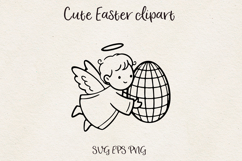 Cute Easter Angel Clipart SVG PNG EPS Angel Easter Egg Product Image 1