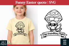 Funny Easter quote SVG Funny Easter Chick Parachute SVG Product Image 1