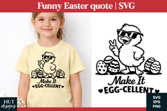 Funny Easter quote SVG Funny Easter Chick Eggcellent Product Image 1