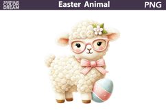 Lamb Easter Egg Clipart | Spring Farm Animal Sublimation Product Image 1
