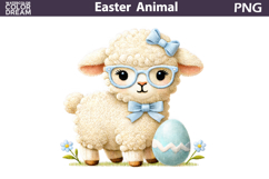 Lamb Easter Egg Clipart | Spring Farm Animal Sublimation Product Image 1