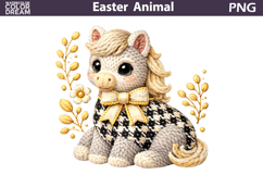 Horse Floral Clipart | Spring Farm Animal Sublimation Product Image 1