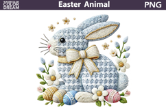 Bunny Easter Eggs Clipart | Spring Farm Animal Sublimation Product Image 1