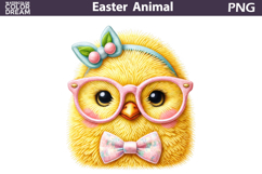 Chick Glasses Easter Clipart | Spring Farm Animal Sublimatio Product Image 1