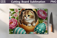 Easter Kitten Egg Design | Spring Cutting Board Product Image 1