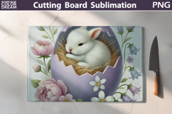 Sleeping Easter Bunny Design | Spring Cutting Board Product Image 1