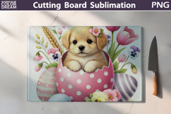 Easter Puppy Egg Design | Spring Cutting Board Product Image 1