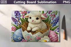 Easter Lamb Nest Design | Spring Cutting Board Product Image 1
