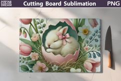 Sleeping Easter Bunny Design | Spring Cutting Board Product Image 1