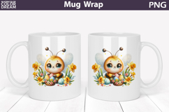 Easter Bee Mug Wrap PNG | Spring Floral Sublimation Product Image 1