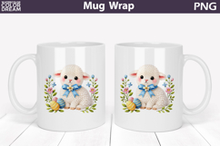 Lamb Floral Easter Eggs Mug Wrap | Spring Animal Mug Product Image 1
