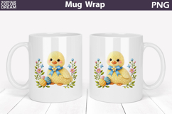 Duck Floral Mug Wrap | Spring Animal Mug Sublimation Product Image 1
