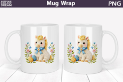 Horse Floral Easter Eggs Mug Wrap | Spring Animal Mug Sublim Product Image 1
