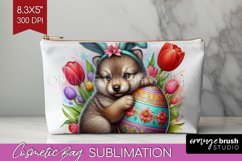 Easter Animals Cosmetic Bag - Bunny Ears Makeup Bag PNG Product Image 1