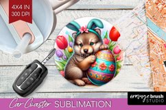 Easter Animals Car Coaster - Bunny Ears Coaster PNG Product Image 1