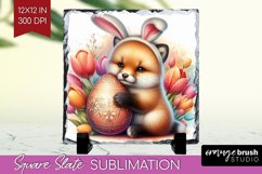 Easter Animals Slate PNG - Bunny Ears Square Slate Product Image 1