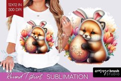 Easter Animals Round Tshirt Background - Bunny Ears PNG Product Image 1