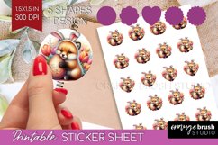 Easter Animals Round Sticker - Bunny Ears Printable Sticker Product Image 1