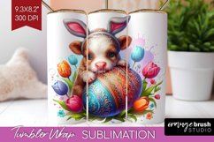 Easter Animals Tumbler Wrap - Bunny Ears Tumbler PNG Product Image 1