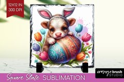 Easter Animals Slate PNG - Bunny Ears Square Slate Product Image 1