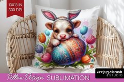 Easter Animals Pillow Sublimation - Bunny Ears Pillow Cover Product Image 1