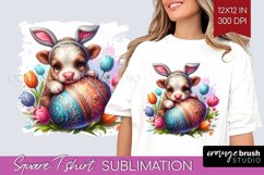 Easter Animals Square Tshirt Background - Bunny Ears PNG Product Image 1