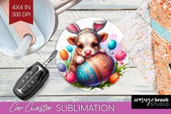 Easter Animals Car Coaster - Bunny Ears Coaster PNG Product Image 1