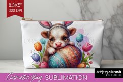 Easter Animals Cosmetic Bag - Bunny Ears Makeup Bag PNG Product Image 1